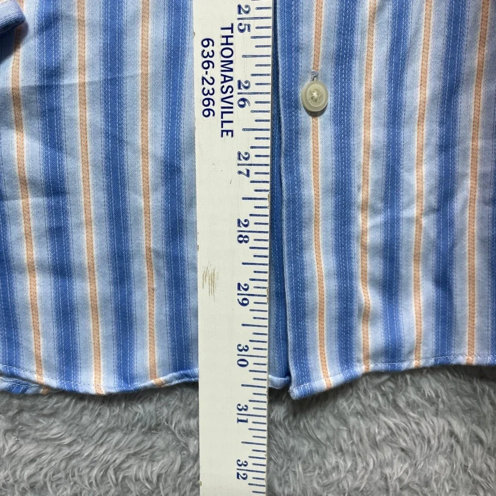 Banana Republic Mens Classic Fit Striped Dress Shirt Blue Orange L 16-16.5